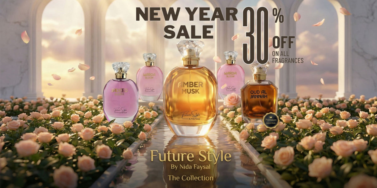Jannat perfume bottles with roses, 30% off sale at Future Style