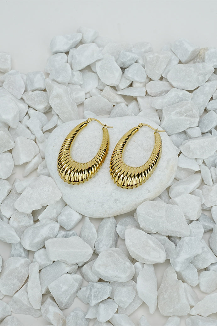 Long Golden Hoops Earrings