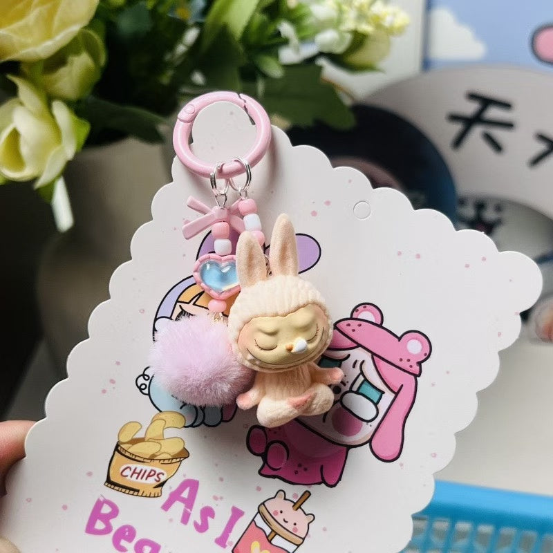 Labubu Lazy Yoga Key Chain- Charms