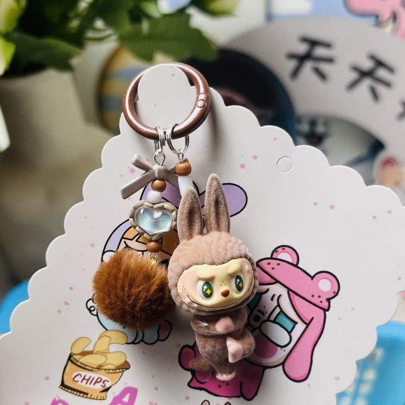 Labubu Lazy Yoga Key Chain- Charms