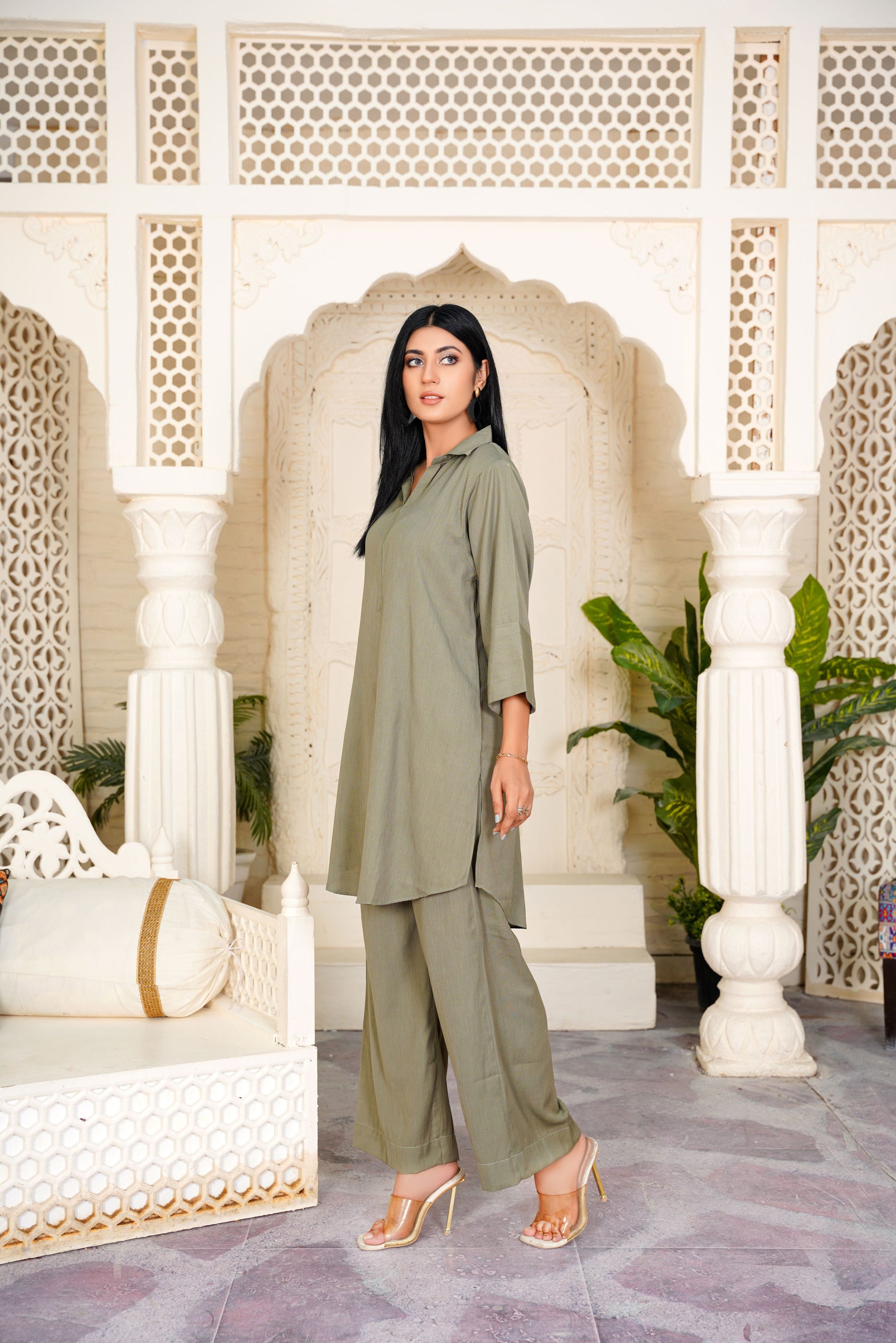 Olive Green Dress Future Style.pk Olive Green Dress Future Style.pk