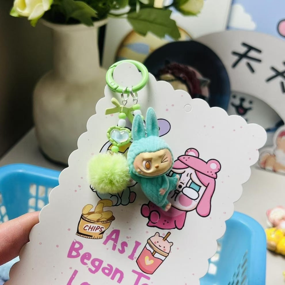 Labubu Lazy Yoga Key Chain- Charms