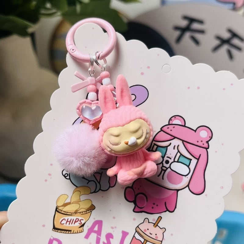 Labubu Lazy Yoga Key Chain- Charms