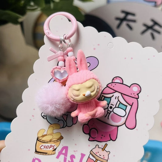 Labubu Lazy Yoga Key Chain- Charms