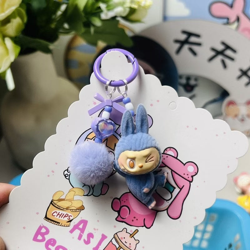 Labubu Lazy Yoga Key Chain- Charms