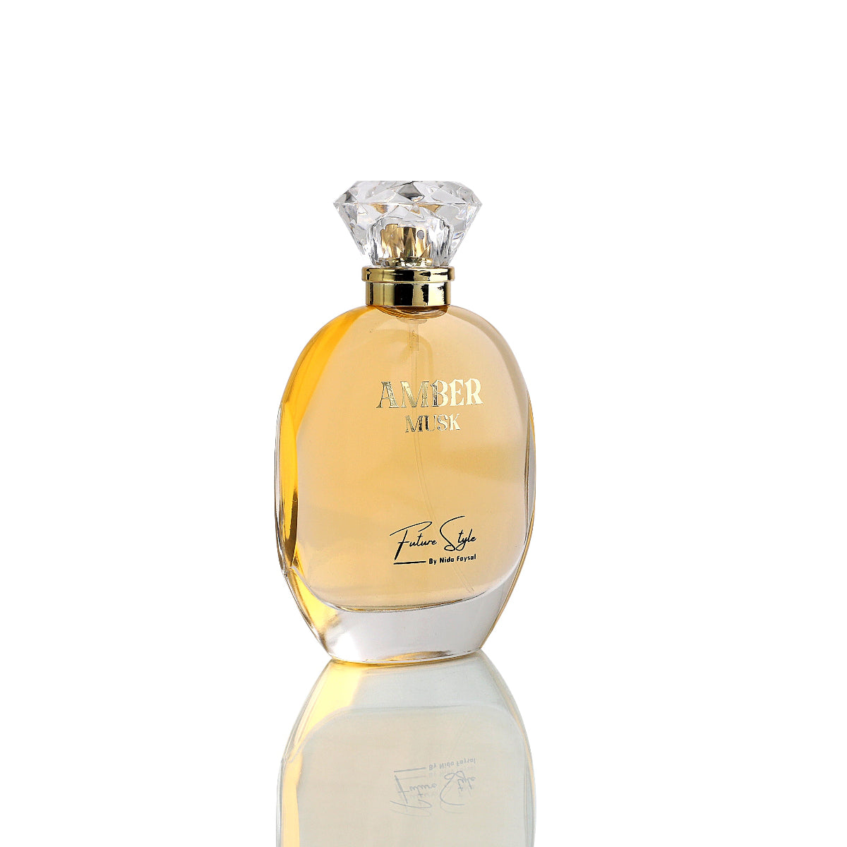 Amber Musk perfume bottle in golden amber glass by Future Style
