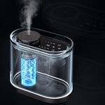 Transparent view of aroma diffuser showing the scent bottle and mist outlet