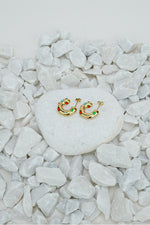 Coloured stone half hoop earrings by Future Style