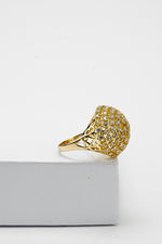 Gold-tone dome ring for women