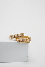 Set of 2 gold-tone rings for women