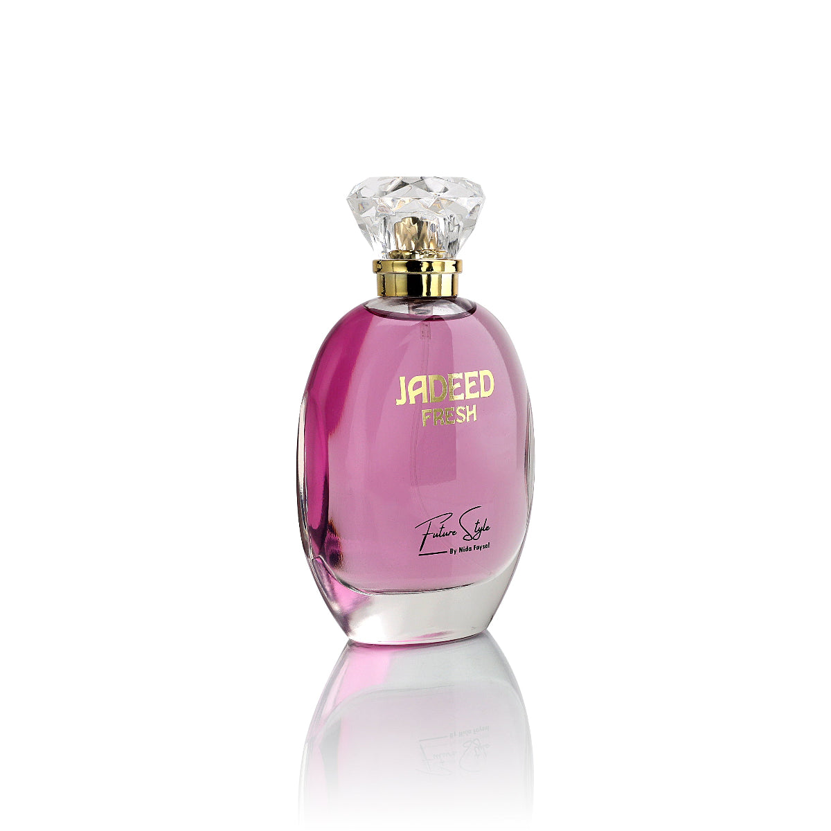 Jadeed Fresh perfume bottle in deep pink glass by Future Style