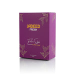Jadeed Fresh perfume purple box, angled view