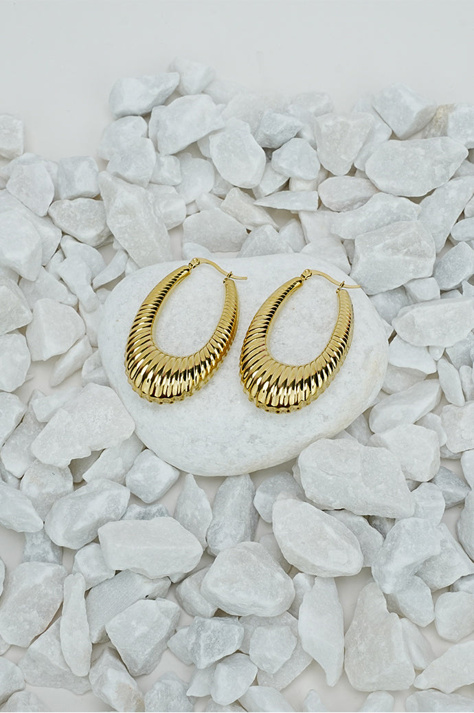 Long gold hoop earrings for women by Future Style
