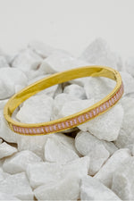 Multicolour Pink stone bangles for women