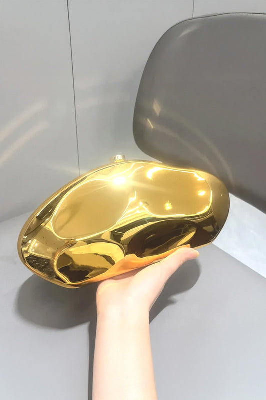 Pebble gold clutch bag for women, Future Style Pakistan