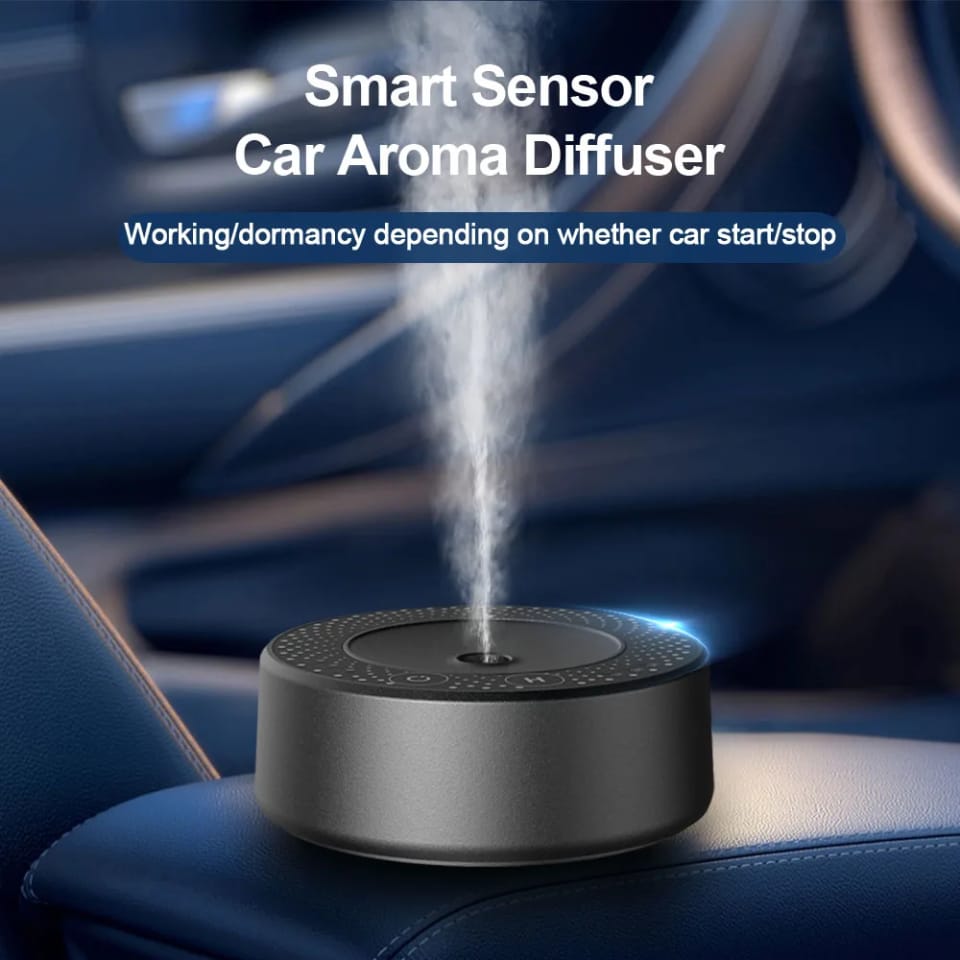 Smart sensor car aroma diffuser working on the car’s centre console