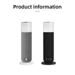 Textured Tower aroma diffuser in grey and black colours shown side by side