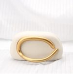 Zara style Beigh evening clutch bag in PU leather with chain crossbody strap, Future Style Pakistan
